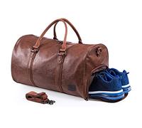 seyfocnia Reisetaschen Herren PU-Leder Wasserdicht Weekender Tasche Großen Kapazität Reisetasche Unisex Vintage Handgepäck Bag