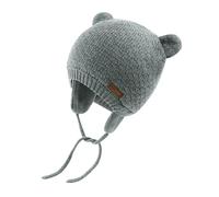 SEYUFN Babymütze, für Jungen und Mädchen, gestrickte Hündchen für Babys und Kleinkinder, mit Fleece-Futter, 0-36 Monate(Grau-1, 1-3 Jahre)