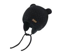 SEYUFN Babymütze, für Jungen und Mädchen, gestrickte Hündchen für Babys und Kleinkinder, mit Fleece-Futter, 0-36 Monate(Schwarz,1-3 Jahre)
