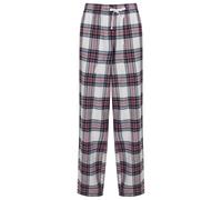SF (Skinnifit) Damen Flanell-Pyjamahosen - Weiß / rosa | XS