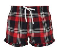 SF (Skinnifit) Damen Flanell-Pyjamashorts - Rot / dunkelblau | XL