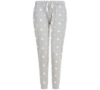 SF (Skinnifit) Damen-Pyjamahosen mit Muster - Grau meliert / weiß | L