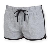 SF (Skinnifit) Damen Retro-Shorts - Grau meliert / schwarz | XL