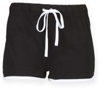SF Women Damen Retro Short Sweat-Shorts SK069 black/white XS