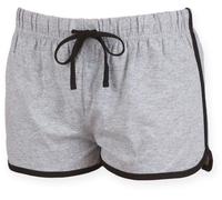 SF Women Damen Retro Short Sweat-Shorts SK069 heather grey/black L