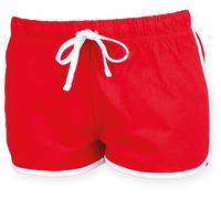 SF Women Damen Retro Short Sweat-Shorts SK069 red/white XS