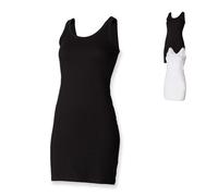 SF104 SF Women Damen Strech-Top lang geschnitten Black S