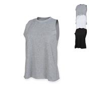 SF232 SF Women Damen T-Shirt Ärmellos mit Stehkragen weit geschnitten White S