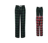SF83 SF Women Damen-Tartan-Lounge-Hose Schlafhose Navy-Green Check S