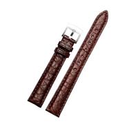 SFIWFOGD Krokodil-Uhrenarmband, kompatibel mit Longines Tissot IWC 12 mm, 13 mm, 14 mm, 15 mm, 16 mm, 17 mm, 18 mm, Schwarz, Braun, Weiße Linie, Alligator-Armband(Brown-S pin,17mm)