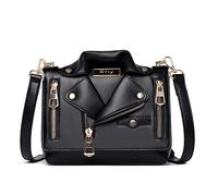 Sfly Damen-Umhängetasche, Kettenriemen, Umhängetasche, Leder, Crossbody-Handtaschen, Damen, Abend-Clutch, einzigartig, niedliche Jackentasche, B-cool schwarz