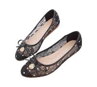 Sfwqoifou slingpumps damen flach, Ballerinas Damen Mesh Rutschfest Bequem Sommerschuhe Tanzschuhe Elegant Flats Damenschuhe Flache Mary Jane Netz Sommer Ballerina, Schwarz2, 36