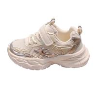 Sfwqoifou Sneaker Kinder 32 Jungen, Sportschuhe Mädchen Outdoor Festliche Kinderschuhe Straßenlaufschuhe Leicht Mesh Hallenschuhe Atmungsaktiv Klettverschluss Traillaufschuhe Flach, Beige, 32