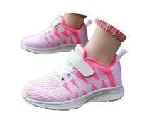 Sfwqoifou Sneaker Kinder 33 Jungen, Sneaker Mädchen Atmungsaktiv Leicht Festliche Hallenschuhe Traillaufschuhe Schnürung Klettverschluss Tennis Schuhe Mesh Laufschuhe, Rosa, 33