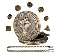 Sghtil Würfeletui für Taschenuhr, Taschenuhr für Würfel - Taschenuhr mit Zahnradgravur | Tragbare Metallwürfel mit Gehäuse für Taschenuhr Zubehör für, Bronze, riferimento alla descrizione, Siehe