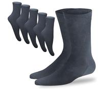 SGS 5/10 Pack Bambus Socken Herren 43-46 & Damen 39-42 - Hochwertige Atmungsaktive Klassische Strümpfe für Winter & Sommer - Socken Herren Gegen Schweiß (Anthrazit-Gr.47-50-5Paar)