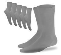 SGS 5/10 Pack Bambus Socken Herren 43-46 & Damen 39-42 - Hochwertige Atmungsaktive Klassische Strümpfe für Winter & Sommer - Socken Herren Gegen Schweiß (Grau-5.Paar 43-46)