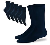 SGS 5/10 Pack Bambus Socken Herren 43-46 & Damen 39-42 - Hochwertige Atmungsaktive Klassische Strümpfe für Winter & Sommer - Socken Herren Gegen Schweiß (Dunkelblau-Gr.35-38-5Paar)