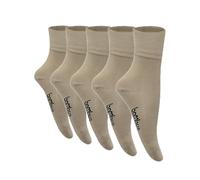 SGS 5/10 Pack Bambus Socken Herren 43-46 & Damen 39-42 - Hochwertige Atmungsaktive Klassische Strümpfe für Winter & Sommer - Socken Herren Gegen Schweiß (Beige-Gr.35-38-5Paar)