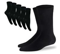 SGS 5/10 Pack Bambus Socken Herren 43-46 & Damen 39-42 - Hochwertige Atmungsaktive Klassische Strümpfe für Winter & Sommer - Socken Herren Gegen Schweiß (Schwarz-Gr.43-46-5Paar)