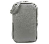 SH Leder Damen Echtleder Handytasche Umhängetasche Geldbörse Multifunktion Beutel Mini Bote Abnehmbar Verstellbar Schultergurt Handy bis 6,8 Zoll 11x18cm Jana G269 (Hell Grau)