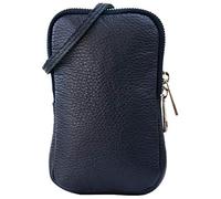 SH Leder Damen Echtleder Handytasche Umhängetasche Geldbörse Multifunktion Beutel Mini Bote Abnehmbar Verstellbar Schultergurt Handy bis 6,8 Zoll 11x18cm Jana G269 (Dunkel Blau)