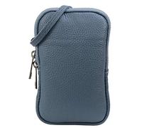 SH Leder Damen Echtleder Handytasche Umhängetasche Geldbörse Multifunktion Beutel Mini Bote Abnehmbar Verstellbar Schultergurt Handy bis 6,8 Zoll 11x18cm Jana G269 (Jeansblau)