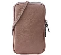 SH Leder Damen Echtleder Handytasche Umhängetasche Geldbörse Multifunktion Beutel Mini Bote Abnehmbar Verstellbar Schultergurt Handy bis 6,8 Zoll 11x18cm Jana G269 (Nude)