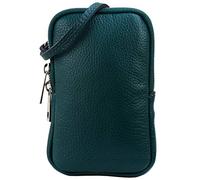 SH Leder Damen Echtleder Handytasche Umhängetasche Geldbörse Multifunktion Beutel Mini Bote Abnehmbar Verstellbar Schultergurt Handy bis 6,8 Zoll 11x18cm Jana G269 (Petrol)