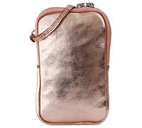 SH Leder Damen Echtleder Handytasche Umhängetasche Geldbörse Multifunktion Beutel Mini Bote Abnehmbar Verstellbar Schultergurt Handy bis 6,8 Zoll 11x18cm Jana G269 (Rose Gold)