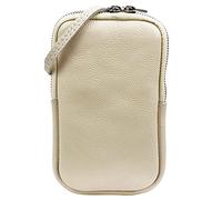 SH Leder Damen Echtleder Handytasche Umhängetasche Geldbörse Multifunktion Beutel Mini Bote Abnehmbar Verstellbar Schultergurt Handy bis 6,8 Zoll 11x18cm Jana G269 (Beige)