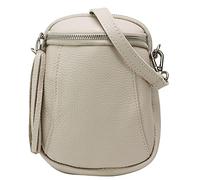 SH Leder Damen Handytasche Umhängetasche Geldbörse Multifunktion Beutel Schultertasche aus Echtleder Verstellbar Schultergurt Handy bis 6.9 Zoll 14x19.5cm Emma G328 (Beige)