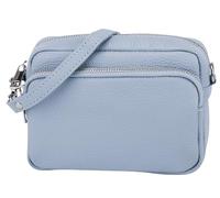SH Leder Echtleder Umhängetasche Clutch kleine Tasche Abendtasche Alltagstasche mit Verstellbar Schultergurt 18x13cm Pia G394 (Hellblau)