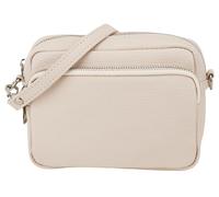 SH Leder Echtleder Umhängetasche Clutch kleine Tasche Abendtasche Alltagstasche mit Verstellbar Schultergurt 18x13cm Pia G394 (Beige)