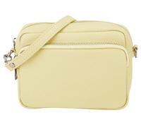 SH Leder Echtleder Umhängetasche Clutch kleine Tasche Abendtasche Alltagstasche mit Verstellbar Schultergurt 18x13cm Pia G394 (Hellgelb)