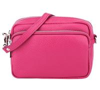 SH Leder Echtleder Umhängetasche Clutch kleine Tasche Abendtasche Alltagstasche mit Verstellbar Schultergurt 18x13cm Pia G394 (Pink)