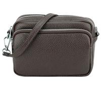 SH Leder Echtleder Umhängetasche Clutch kleine Tasche Abendtasche Alltagstasche mit Verstellbar Schultergurt 18x13cm Pia G394 (Dunkelbraun)