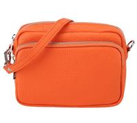 SH Leder Echtleder Umhängetasche Clutch kleine Tasche Abendtasche Alltagstasche mit Verstellbar Schultergurt 18x13cm Pia G394 (Orange)