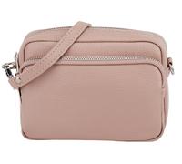 SH Leder Echtleder Umhängetasche Clutch kleine Tasche Abendtasche Alltagstasche mit Verstellbar Schultergurt 18x13cm Pia G394 (Nude)