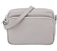 SH Leder Echtleder Umhängetasche Clutch kleine Tasche Abendtasche Alltagstasche mit Verstellbar Schultergurt 18x13cm Pia G394 (Hellgrau)