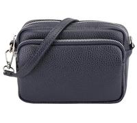 SH Leder Echtleder Umhängetasche Clutch kleine Tasche Abendtasche Alltagstasche mit Verstellbar Schultergurt 18x13cm Pia G394 (Dunkelblau)