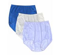 Shadowline Damen Nylon Full Slip mit Spitze 3er-Pack, Marineblau/Elfenbein/Perifrost, 36