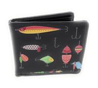 Shag Wear Angelköder-Geldbörse für Männer und Teenager, Jungen, veganes Kunstleder, 8,9 cm hoch, Mehrfarbig, Medium, Modern