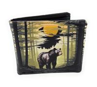 Shag Wear Bear in the Woods Nature Geldbörse für Männer und Teenager, Jungen, veganes Kunstleder, Geldfalte, 8,9 cm hoch, Mehrfarbig, Medium, Modern