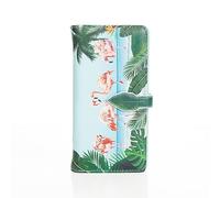 Shag Wear Damen Portemonnaie Mädchen Geldbörse Groß Langformat PU Leder - Viele Fächer/Kartenfächer mit Münzfach mit RFID-Schutz und stilvollen Designs - Flamingo (Hellblau)