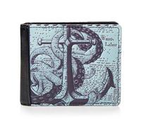 Shag Wear Geldbörse Herren Portemonnaie Groß mit Riessverschluss Münzfach 9 Fächer PU Leder Geldbeutel für Männer Brieftasche Wallet Portmonee - Oktopus