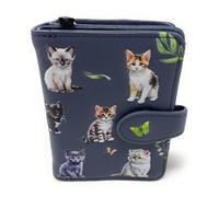 Shag Wear Kitten Garden Kleine Geldbörse für Damen und Teenager-Mädchen, veganes Kunstleder, Dunkelgrau, 11,4 cm, grau dunkel, Small, Modern