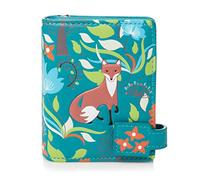 Shag Wear Portemonnaie Geldbörse Damen Geldbeutel Mädchen | Bifold Mehrfarbig Portmonee Designs - (Füchse im Wald Petrol/Forest Foxes)