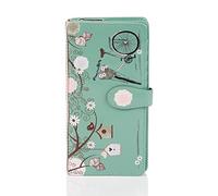 Shag Wear ® Portemonnaie Geldbörse Damen Geldbeutel Mädchen Bifold Mehrfarbig Portmonee Designs: (Retro Postkarte Helltürkis/Vintage Post Card)