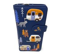 Shag Wear Wilderness Camper Große Geldbörse für Damen und Teenager-Mädchen, veganes Kunstleder, Nachtblau, 17,8 cm, Dunkelblau, Large, Modern